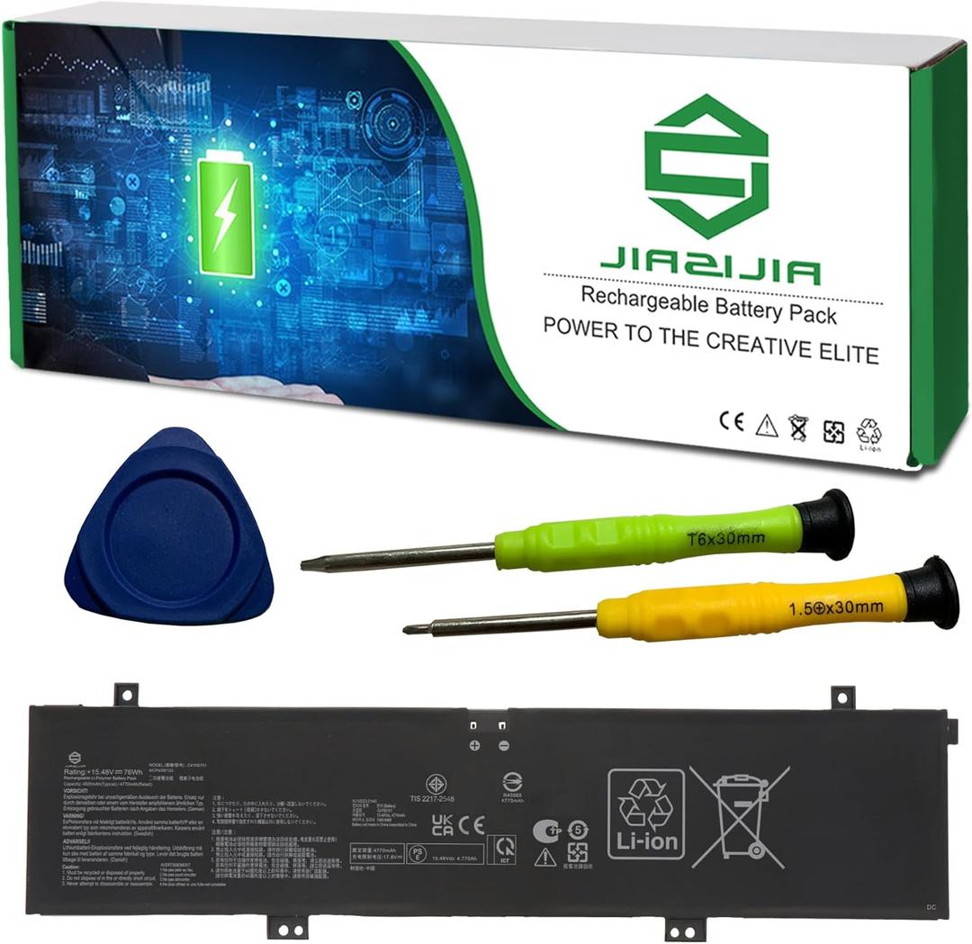 C41N2101 Laptop Battery Replacement for Asus Rog Zephyrus G14 FX517 GA402 K6501 M6501 TUF517 TUF571 Series Notebook 15.48V 76Wh 4920mAh