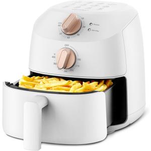 COMFEE' Compact 2.1 Quart Air Fryer with 12 Menu Options, Adjustable Timer & Temperature Control 180-400 degrees F, Dishwasher-Safe Nonstick Fry Basket (White)