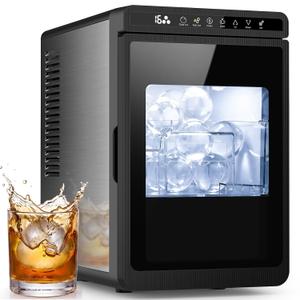 Electactic 2.2" Clear Ice Ball Maker Countertop, Sphere Ice Maker Machine, 2 Pcs in 40 Mins, 72 Pcs/Day, 24H Timer, Self-Cleaning, Crystal Round Ice Maker for Home Bar Whiskey & Bourbon