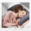 WishSmile Cooling Queen Pillowcases Set of 2 Breathable Cool Silky Soft Rayon Derived from Bamboo Fabric, Moisture Wicking for Hot Sleepers, Hair and Skin Friendly, Dark Grey, 2 Pack, 20x30IN