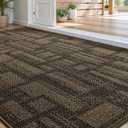 Color&Geometry Front Door Mat Non-Slip, Low-File, Easy to Clean, Sturdy Doormat, Entryway Rug for Hallway, Entrance, Porch Floor, 36"x60", Brown (Rolled-up NO Creases)