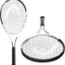 HEAD Geo Speed Adult Tennis Racket - Pre-Strung Light Balance 27.5 Inch Racquet (4 3/8" Grip, Black/White)