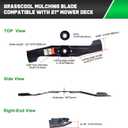 Grasscool HRR2169VKA Mulching Blades for Honda HRR216 HRR2169VYA HRR216VKA HRR216k10VKAA HRR216k9VKAA HRN216 HRX217 21" Walk-Behind Mower Replace 72511-VL0-S00 72531-VH7-000 72511-VH7-000