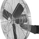 Comfort Zone Oscillating High Velocity Industrial Wall Fan, 30 inch, 2 Speed, All Metal, Adjustable Angle & Tilt, Steel Mounting Bracket, Aluminum Blades, Ideal for Garage or Workshop, CZHVW30EX