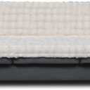 Waterproof Dog Bed Cover, Dog Pad Soft Plush Pet Blanket with Anti-Slip Back for Bed Couch Sofa, Furniture Protector for Small, Medium and Large Dogs and Cats (White-Bubble, 52"x82")