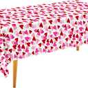 Gatherfun Valentine's Love 3-Pack Tablecloths: Waterproof & Disposable Plastic Covers, 54x108, Romantic Heart-Themed Decorations for Memorable Party Tables