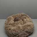 Hoewina Dog & Cat Bed for Indoor Cats, 20in Calming Donut Bed for Puppy and Kitten, Washable Round Fluffy Pet Bed for Small Medium Dogs and Cats (Camel)