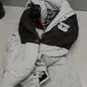 Boys Softshell Jacket with Magic Sleeve Patches Adjustable Hood Cuffs for Skiing Ages 6-16Y (14-16 Years, Eggshell & Black)