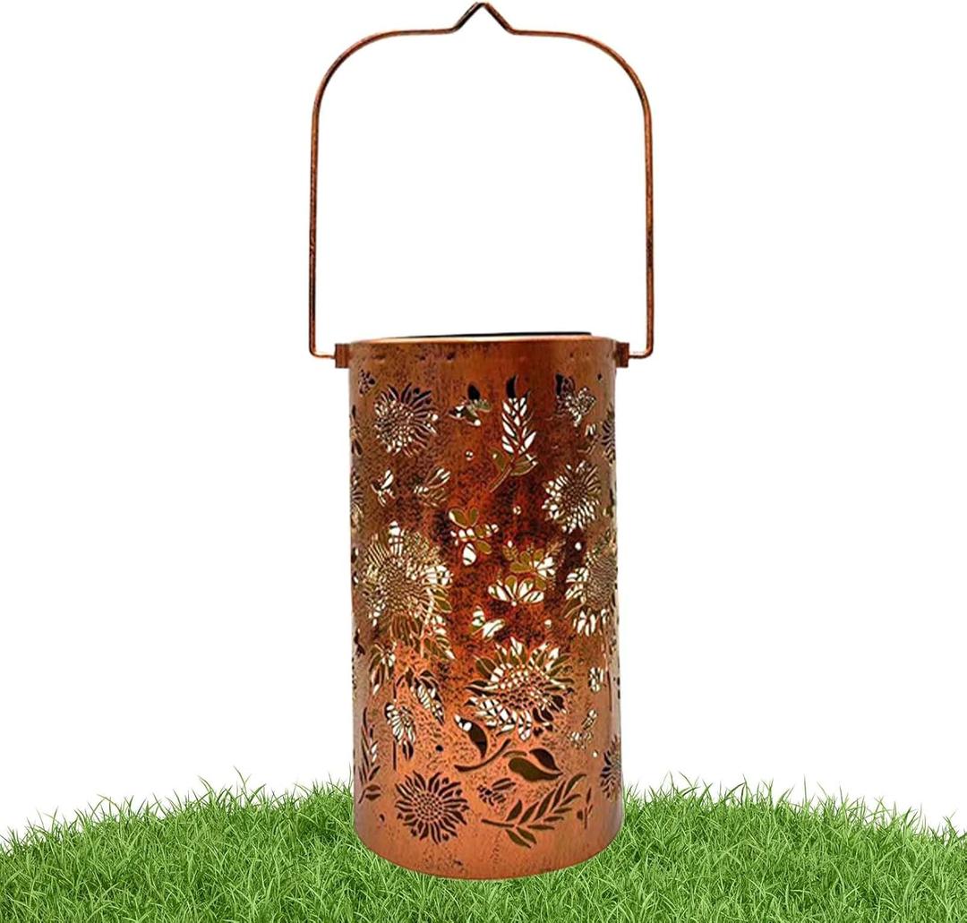 Outdoor Solar Lanterns - Waterproof Metal LED Light,Solar Lights Outdoor | for Garden, Patio, Yard, Porch, Wall, Table, Lawn, Home, Pathway, Walkway Use Powered