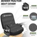 Porch Shield Tractor Seat Cover Waterproof Riding Lawn Mower Seat Cover with Pocket Buffer Base Up to 15 Black & Gray, Medium
