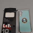 LeYi for Samsung Galaxy A14 5G Case with [2 Pack] Tempered Glass Screen Protector 360 Rotatable Ring Holder Magnetic Kickstand, Plating Rose Gold Edge Protective Case, Mint