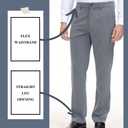 Soojun Men's Classic Fit Flex Waist Flat Front Dress Pant (Gray)