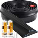 Jin&Bao Universal Garage Door Threshold Seal Strip 20FT Kit, Bottom Waterproof Rubber Weather Stripping ReplacementBlack, 2 Adhesive
