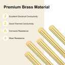 M METERXITY 10-Pack Brass Rod, 4mmx200mm H59 Solid Brass Round Rods for Knife Handle Pins Material Knife Making Supplies/Shaft Pins Crafts/Model DIY, Lathe Rivet Dowel Stock Brass Tube