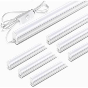Pak 3FT LED Shop Lights, T5 SE LED Integrated Fixture, 6500K, 16W Linkable Shop Light, Energy Efficient Ceiling and Under Cabinet Lighting for Garage, Workshop, Basement, FCC Certified, 6 Pack