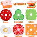 Wooden Burger Sandwich Stacking Toys for Kids, Montessori Toys for Toddlers & Preschoolers, Develops Fine Motor Skills