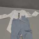 fhutpw Baby Boy Clothes 3 6 12 18 Months Ribbed Knitted Long Sleeve Romper and Pants Sets Newborn Fall Splicing Color Outfits (White&Blue, 6-12 Months)