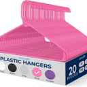 SereneLife Premium 20 Pack Plastic Hangers, Lightweight, Durable, Space Saving Clothes Organizers, Suitable for Shirts, Sweaters, Hoodies, Dresses, Kids Clothes, Good for Home Organization (Pink)