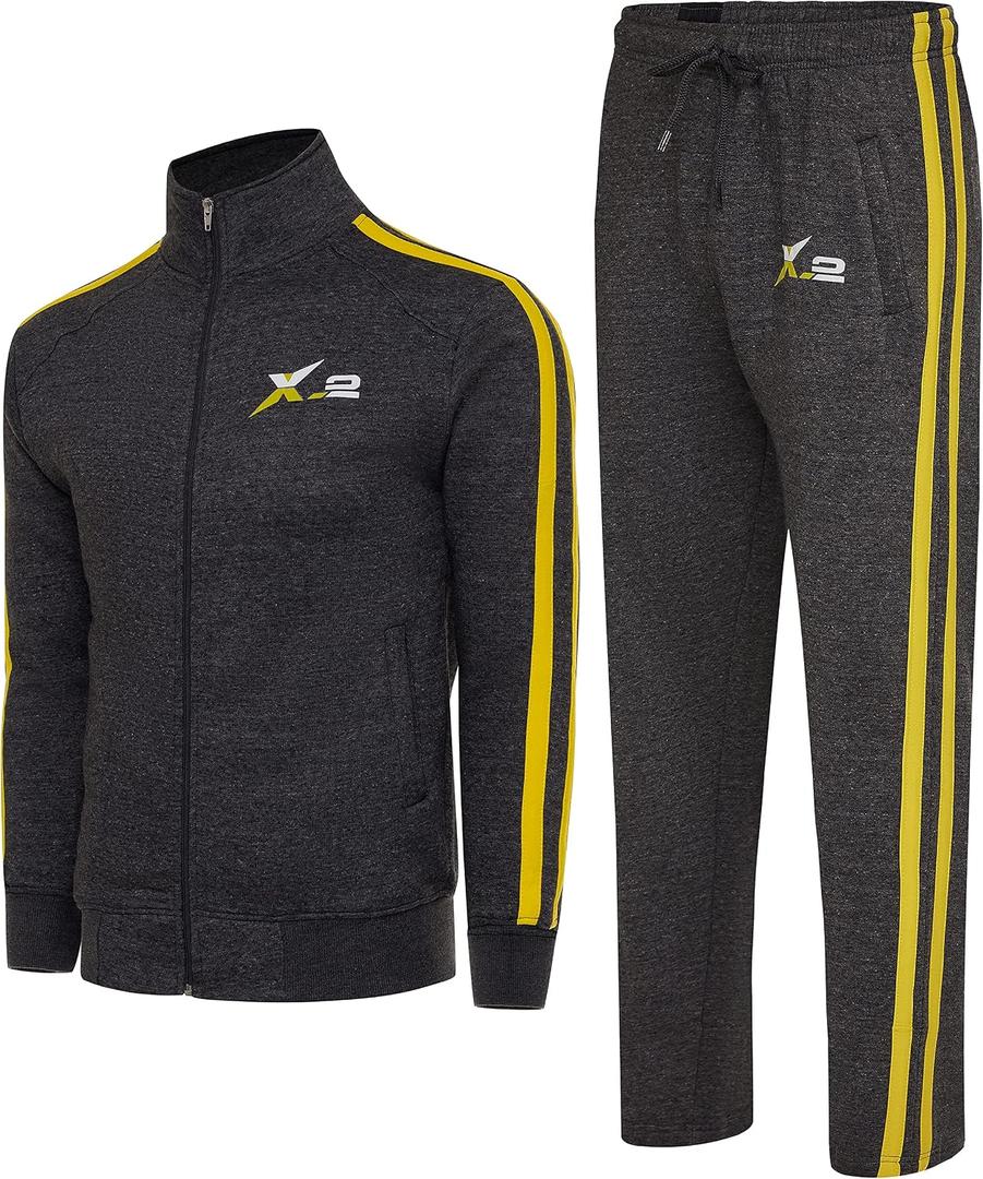 Skylinewears Men's Activewear Full Zip Warm Tracksuit Sports Set Casual Sweat Suit 2 Piece Set, XL
