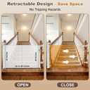 Upgraded Retractable Baby Gates for Stairs & Banister, Mesh Dog Gate Indoor, Extends to 55" Wide 33" Tall, Child Safety Gate for Stairway, Banister & Wall Mount (White)
