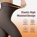 JIZ Translucent Fleece Lined Tights Women, Thermal Tights for Women, Pantyhose Leggings, Warm Sheer Tights for Women Winter (Extra-Large, Black) (Black)