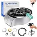 Glass Rinser for Kitchen Sink, High Pressure 360 Degree Rotating Spout Glass Rinser with Pull-out Spray Gun Design, Glass Cup Cleaner Sink Attachment Washer Baby Bottle, Glass Cup, Wine Glass (Silver)