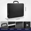 Briefcase for Men, Leather Attache Case with Lock, Hard Shell Business Briefcase, Fits 15.6-Inch Laptop