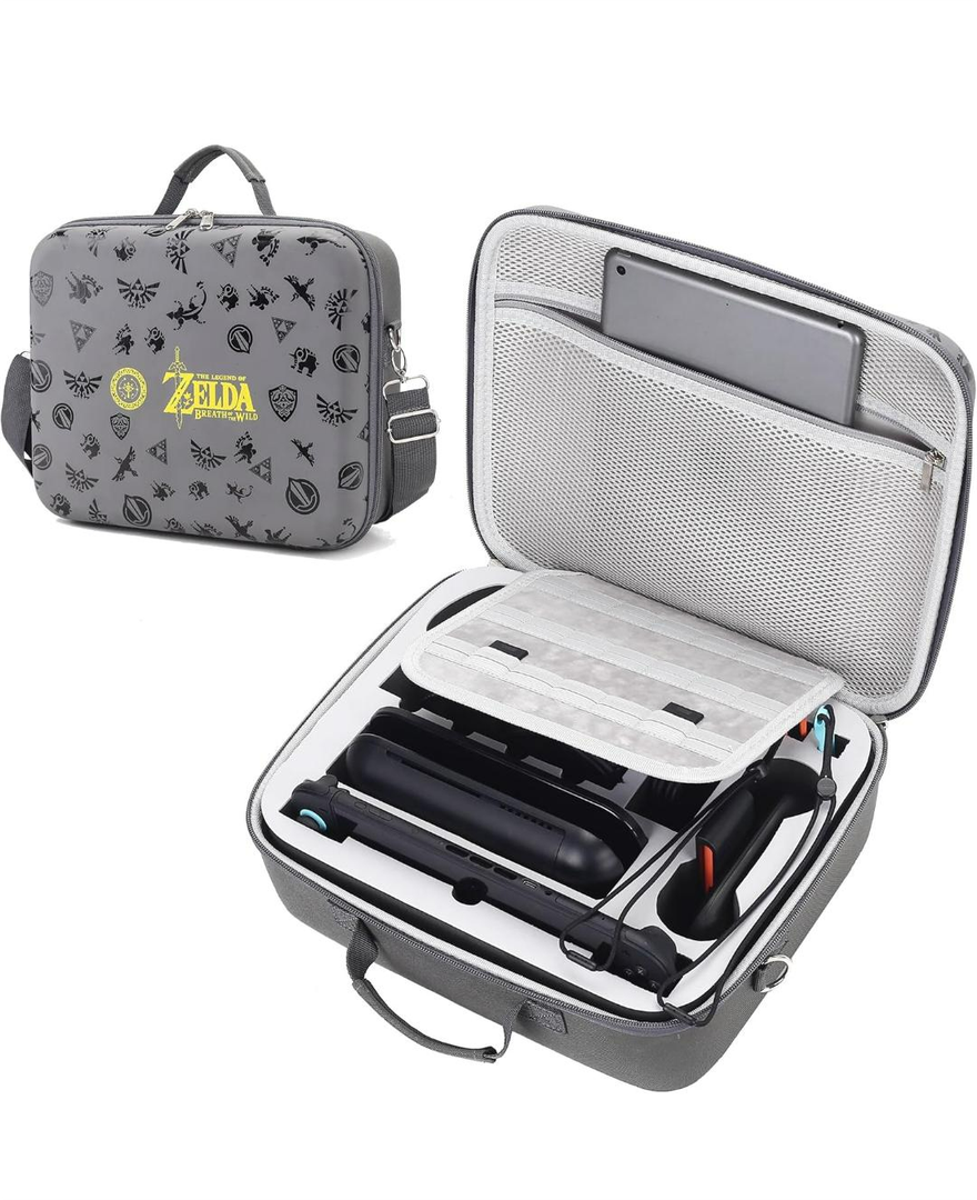 PONYRC Zelda Carrying Case for Nintendo Switch 2 (2025), Large All in One Hard Travel Case with Game Card Slots, Portable Full Protection Carry Bag for Switch 2 Console, Pro Controller and Accessories