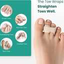 Welnove Hammer Toe Straightener - 8 Pack Broken Toe Wraps - Hammer Toe Corrector for Women - Toe Splints for Crooked Toes, Curled Toes, Bent Toes - (Large, Beige)