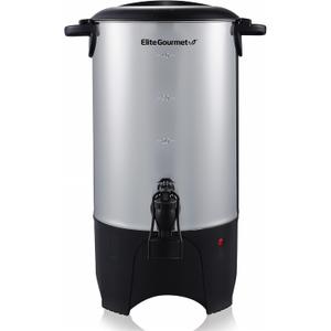 Elite Gourmet CCM040 Stainless Steel 40 Cup Coffee Urn Removable Filter For Easy Cleanup, Two Way Dispenser with Cool-Touch Handles Electric Coffee Maker Urn, Stainless Steel