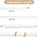 Amazer Spring Tension Shower Curtain Rod, 54-90 Inches Rust-Resistance Tension Curtain Rod Bathroom Rod, Adjustable Shower Curtain Rod No Drill, White