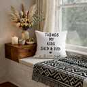 Kids Memory Throw Pillow 18x18  Things My Kids Said & Did Quote Cushion for Moms, Sentimental Keepsake Decorative Pillow for Family Room or Bedroom
