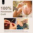 JR.DM Boho Beaded Band Women for Fitbit Versa 4/Versa 3/Sense 2/Sense Brown Stone Bracelet Adjustable Handmade Braided Rope Watch Strap Smartwatch Replacement Wristband
