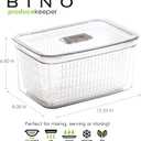 BINO | Produce Saver - 23.7 Cup/5.6L | Fridge Storage Containers for Fruits and Vegetables | Vegetable Storage with Adjustable Air Vent, Removable Basket | BPA-Free Fridge Organizers and Storage