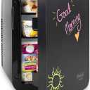 Cooluli 15L Mini Fridge with Magnetic Blackboard - Portable Small Refrigerator for Travel, Car & Office, V15LE2BK, 15 Liter