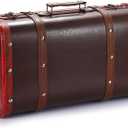 ELLDOO Vintage Wooden Storage Chest, Portable Decorative Luggage Suitcase, Vintage Red Treasure Chest Box, Pirate Keepsakes Box for Gifts, Chest Storage Box for Decor Storage Travel