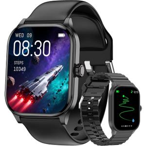 Smart Watch for Women Men with Text and Call, 2025 New AI Smartwatches with Heart Rate/SpO2/Sleep/Stress Monitor, 100+ Sports Modes, GPS Fitness Watches Compatible with iOS/Android (GPS, Black)