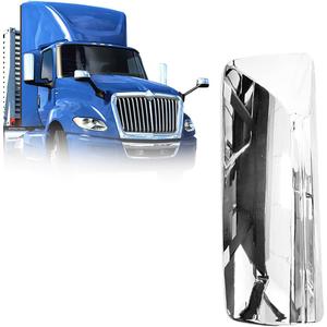 Chrome Door Mirror Cover Left Driver Side LH Compatible With International LT625 2018+ Truck (Silver)