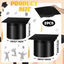 Wonderjune 2 Pcs Graduation Cap Gift Box Graduation Flower Gift Box Party Favors Class of 2026 Candy Container with Tassel Empty Container for Grad Party Celebration, 7.1 x 5.9 Inch, 5.9 x 7.9 Inch