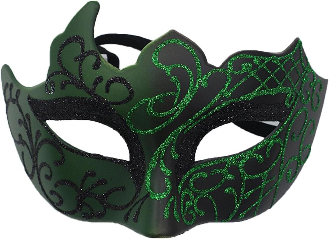 Men Masquerade Mask Venetian Mask Greek Roman Mask Mardi Gras Mask Masquerade Mask for Men (Green)
