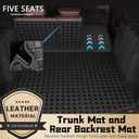 Cargo Mat & Backrest Mats for 2022-2026 Jeep Grand Cherokee 5 Seat Accessories, All Weather Waterproof Rear Cargo Liner Rear Trunk Liner Back Seat Cover Protector