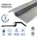 1 Pack Mill Aluminum High Rabbeted ThresholdSaddle with Solid Rubber Extrusion 3465MA FH 10 x 1 12inchinch Supplied 3 1116inchinch W x 12inchinch H x 36inchinch L