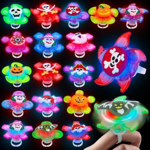 SpringFlower 24 PCS Party Favors for Kids, Glow In The Dark Halloween Toys Bulk, Light up Rings Halloween Toys For Goodie Bags Filler, Basket Stuffers, Trick or Treat,Classroom Reward