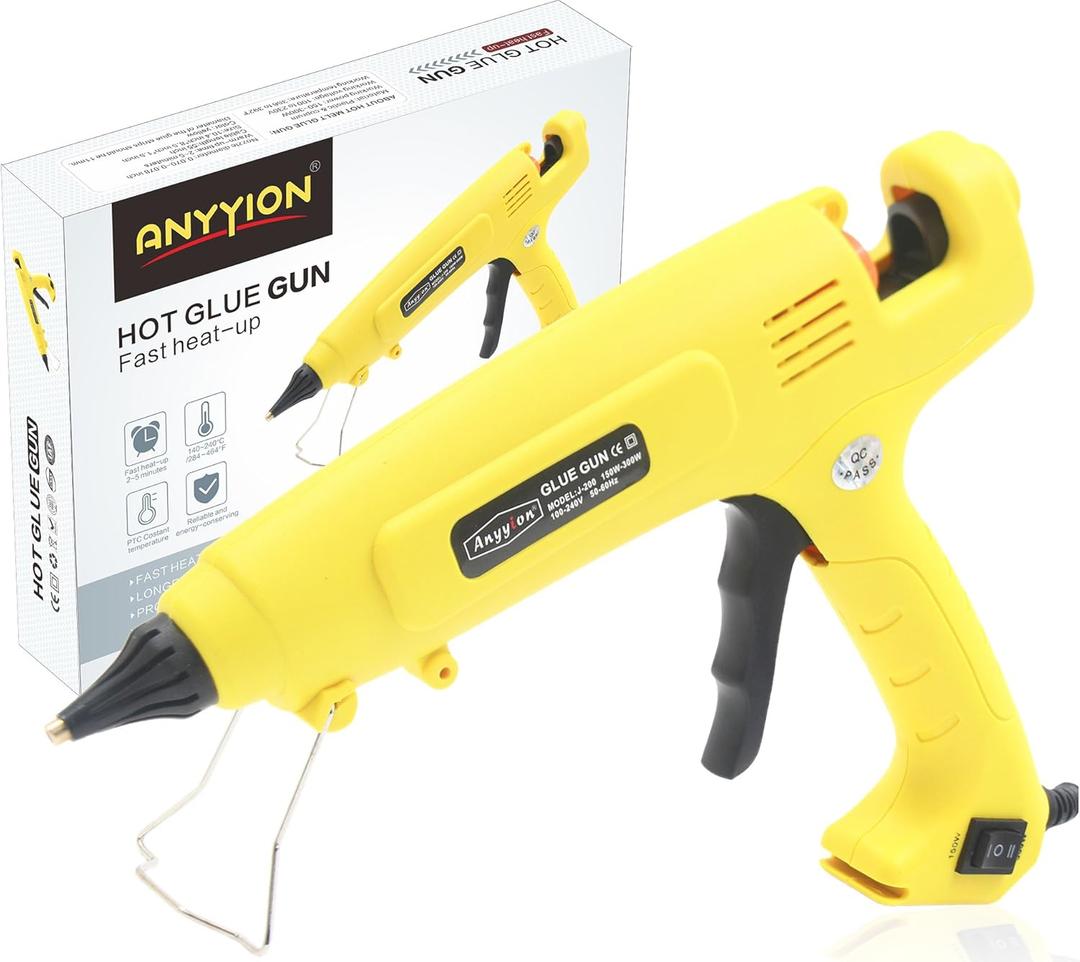 Anyyion 300W Industrialt Glue Gun – High Output Professional Adjustable Switch – Professional Grade Hot Glue Gun for Carpentry, Repairs & Remodeling