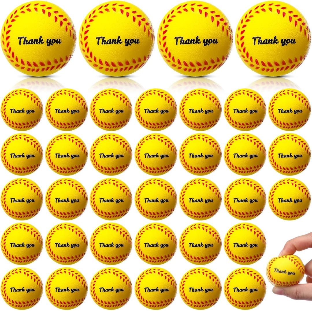 40 Pcs Mini Foam Softball Stress Balls Bulk Softball Gift for Team 1. 57 Inch Thank You Gift for Kids Teacher Birthday Anxiety Relief Party Favor Supplies