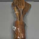 AIUHI Natural Solid Teak Wooden Cooking Utensils for Nonstick Cookware, Wooden Kitchen Utensils Set Includes Spoons, Spatulas, Strainer Spoon, Salad Fork with Holder and Spoon Rest (9PCS)