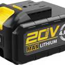 4.0Ah Capacity Lithium Ion Replacement Battery for De-Walt 20V Max Battery,Cell for DCB200 DCB201 DCB203 DCB204 DCB207 DCB181 DCB180 DCD/DCF/DCG