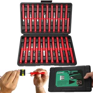 41 Pcs Terminal Pin Removal Tools with Blow-Molded Case - Electrical Pin Removal Tools Automotive Depinning Tool Kit for Automotive & Household Devices Most Connector, Red