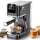 KEENSTAR 20Bar Espresso Machine with Rapid Cold Brew, Hot & Iced Coffee Machine, Espresso Maker with Milk Frother Steam Wand, Touch Screen with 40oz Water Tank for Latte, Cappuccino, Gift (Black)