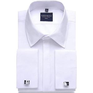 Alimens & Gentle Men's Dress Shirts French Cuff Long Sleeve Regular Fit Formal Tuxedo Cufflinks Shirt, Size: 15½, 32/33